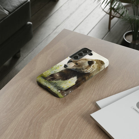 Grizzly Bear in a Field - Impact Resistant Phone Case